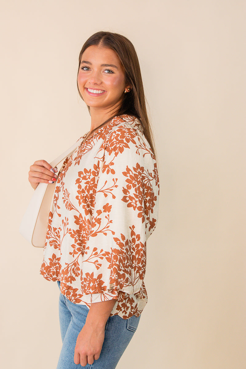 Cherry Blossom Puff Sleeve Top