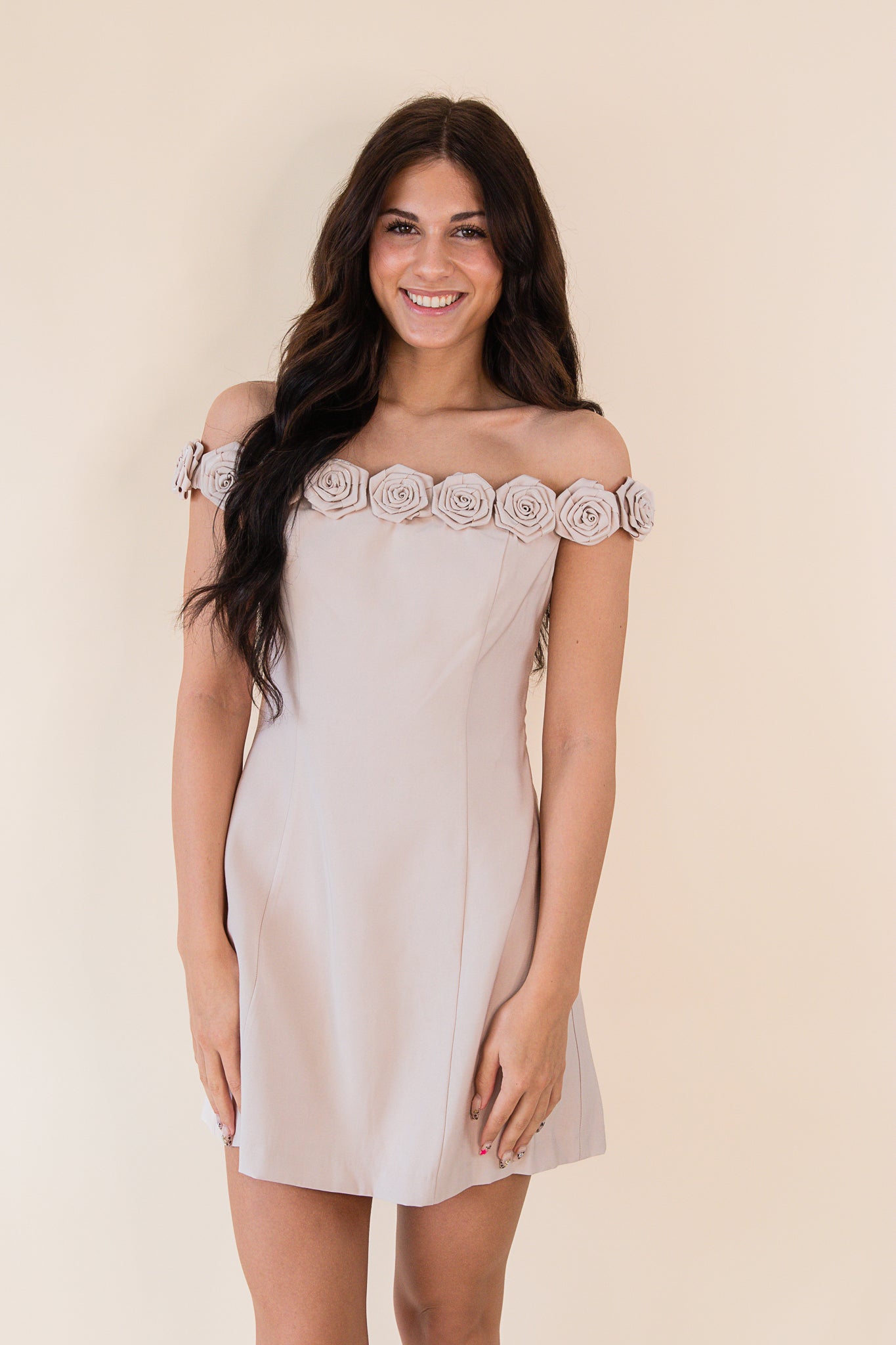 ◆Since Then◆ Primrose pink mini dress Primrose Pink Satin Off the Shoulder Mini Dress | Beginning