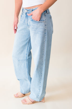 Emmie Mid Rise Barrel Jean