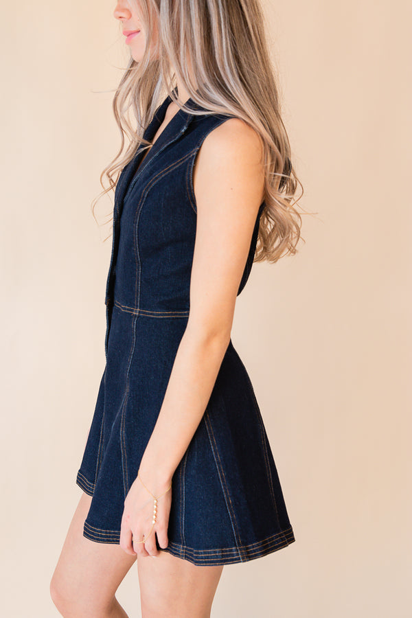 Giddy Denim Romper