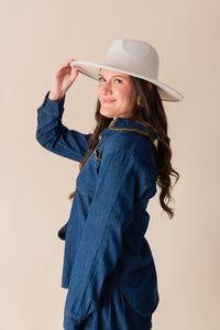 Magnolia Blanket Stitch Denim Shirt