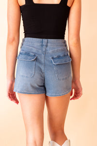 Amorita Knit Denim Cargo Shorts