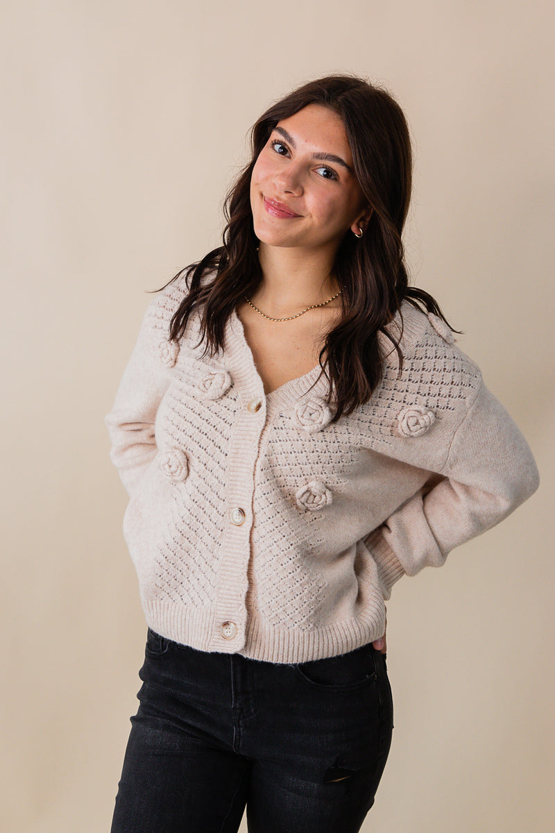 Rosetta Knit Flowers Cardigan
