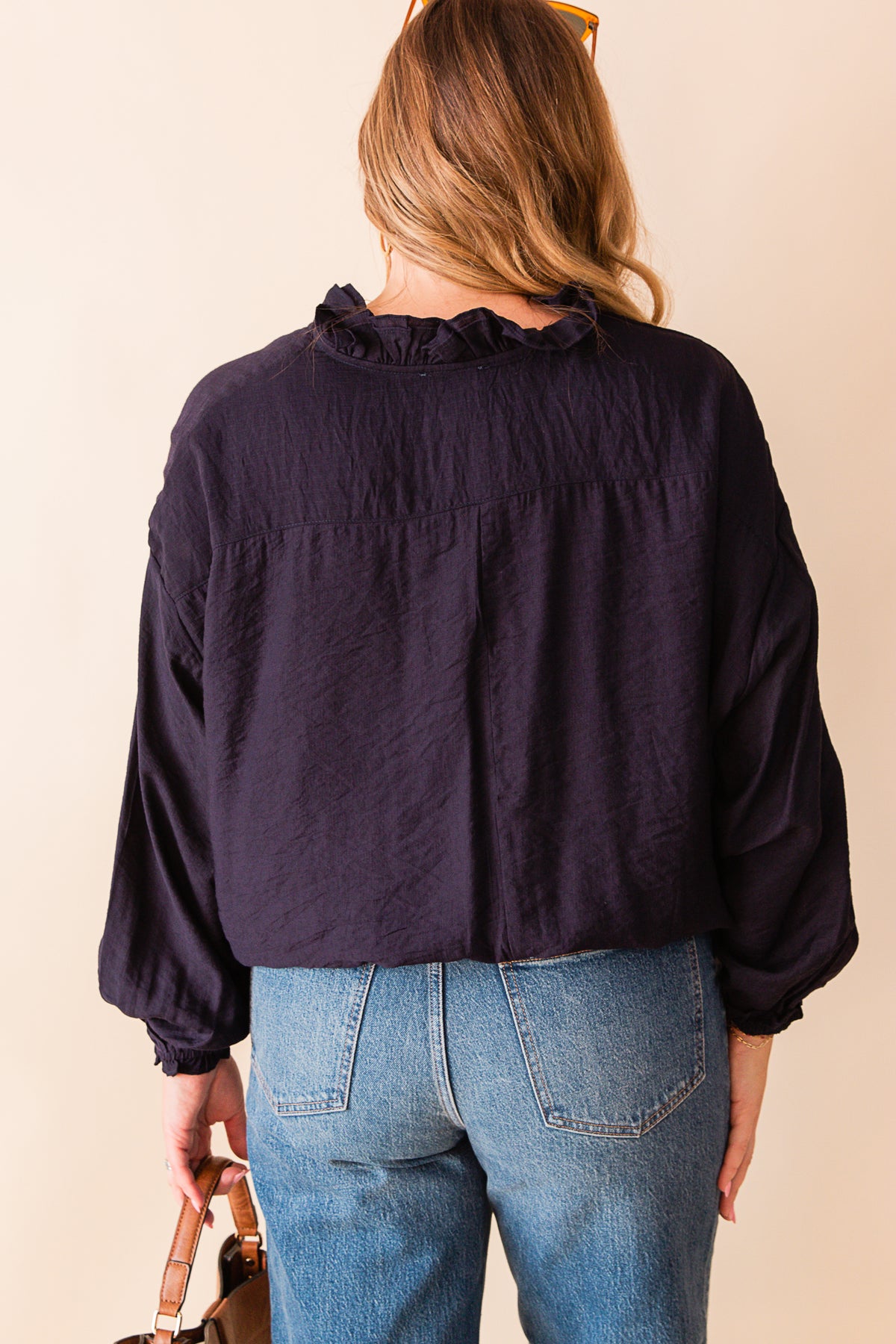 Maya Ruffle Neck Top