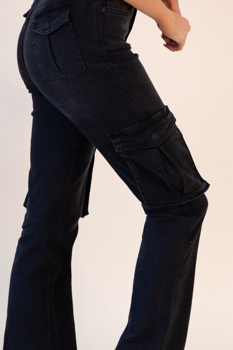 Amy High Rise Cargo Flared Pants