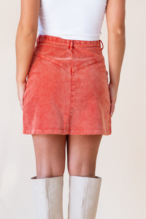 Cayce Button Down Corduroy Mini Skirt