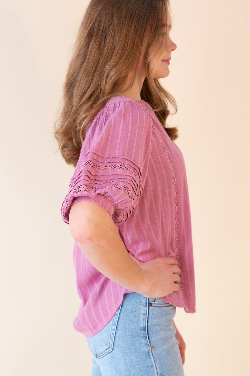 Elliot Lace Inset Top – Willow House Boutique