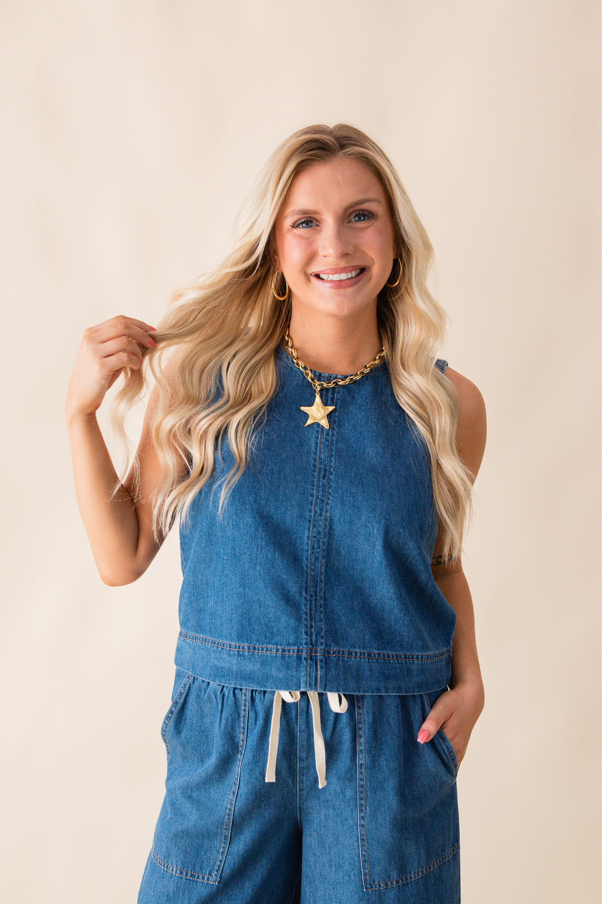 Sun Seeker Denim Tank