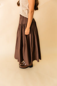Aris Tiered Poplin Midi Skirt