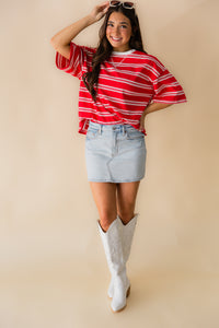 Americana Striped Oversized Tee