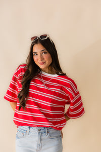 Americana Striped Oversized Tee