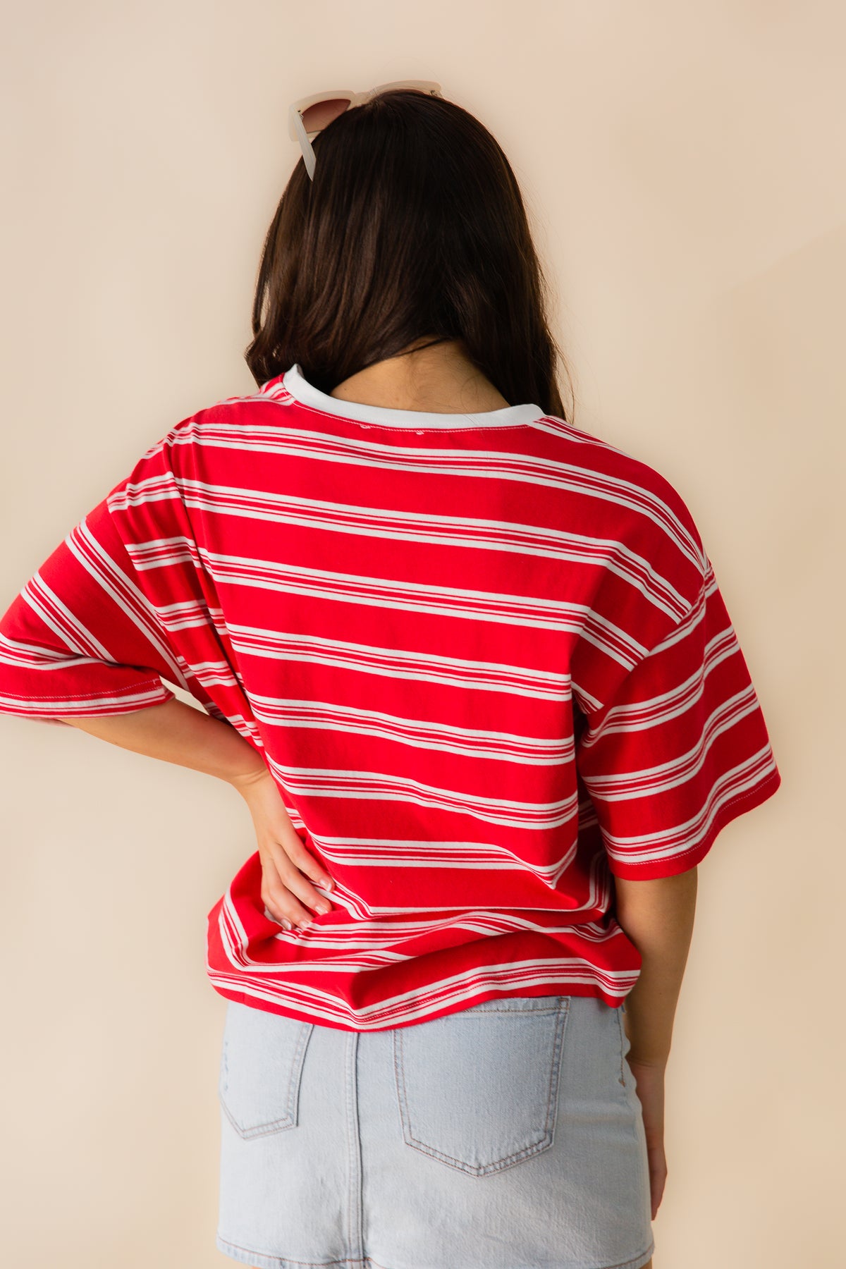 Americana Striped Oversized Tee