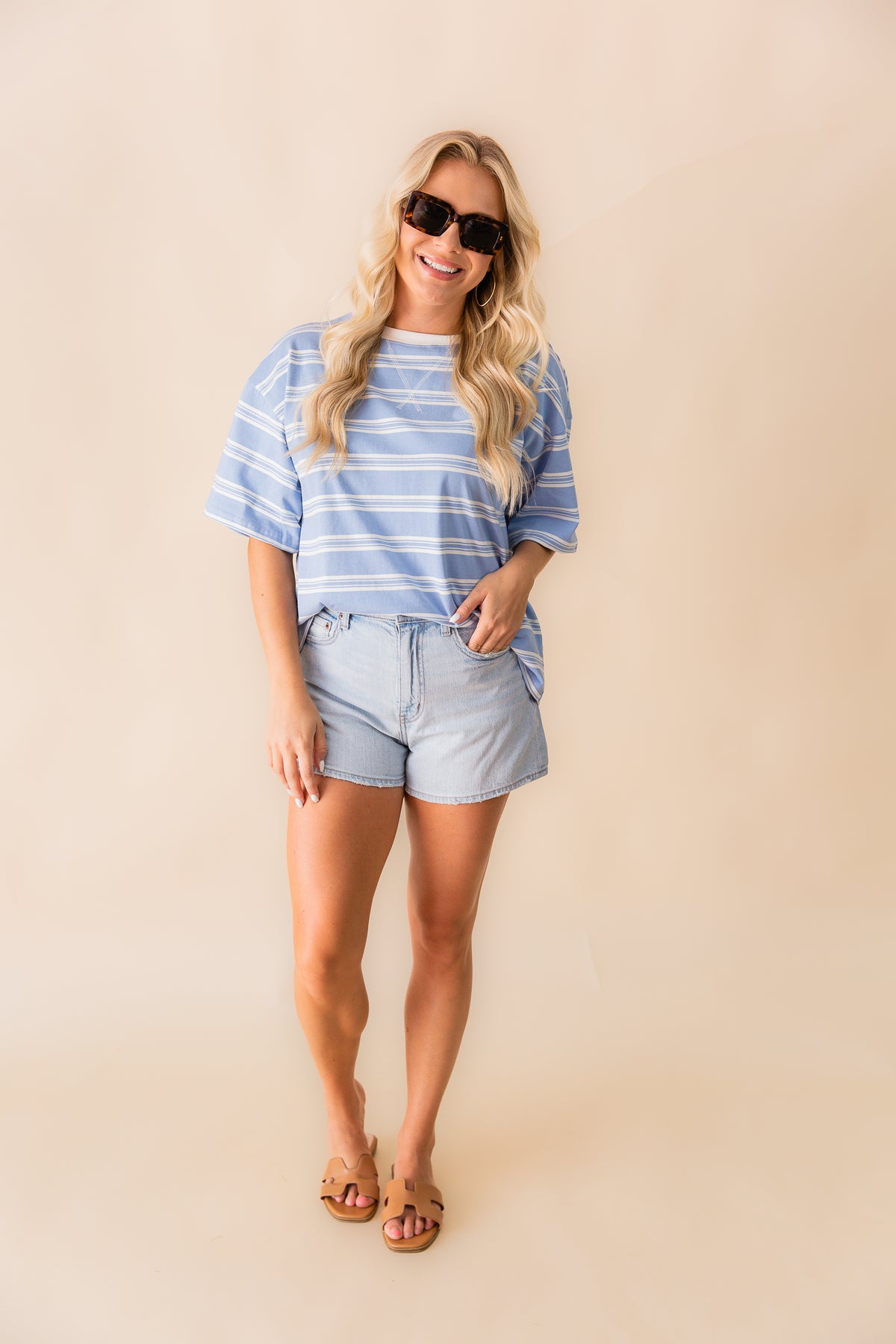 Americana Striped Oversized Tee