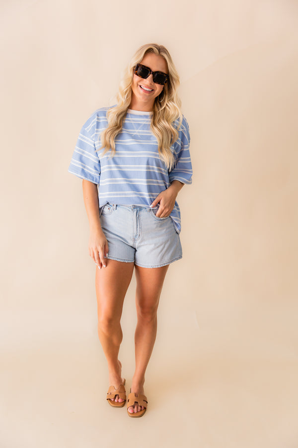 Americana Striped Oversized Tee