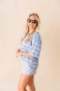 Americana Striped Oversized Tee