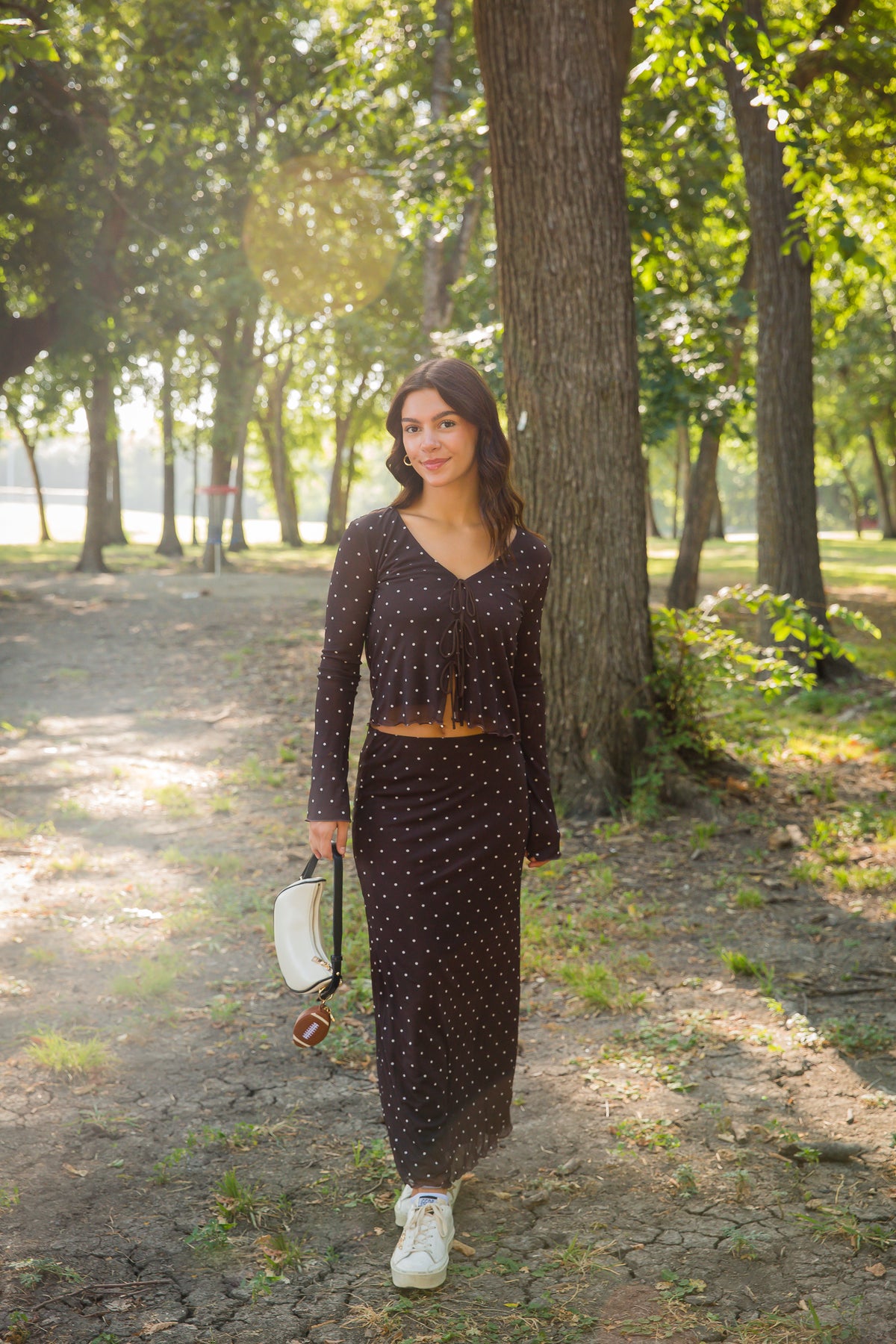 Amara Polka Dot Mesh Top