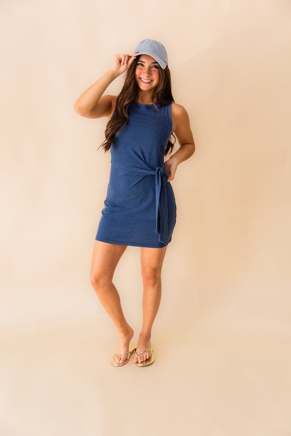 Mattie Jersey Denim Mini Dress
