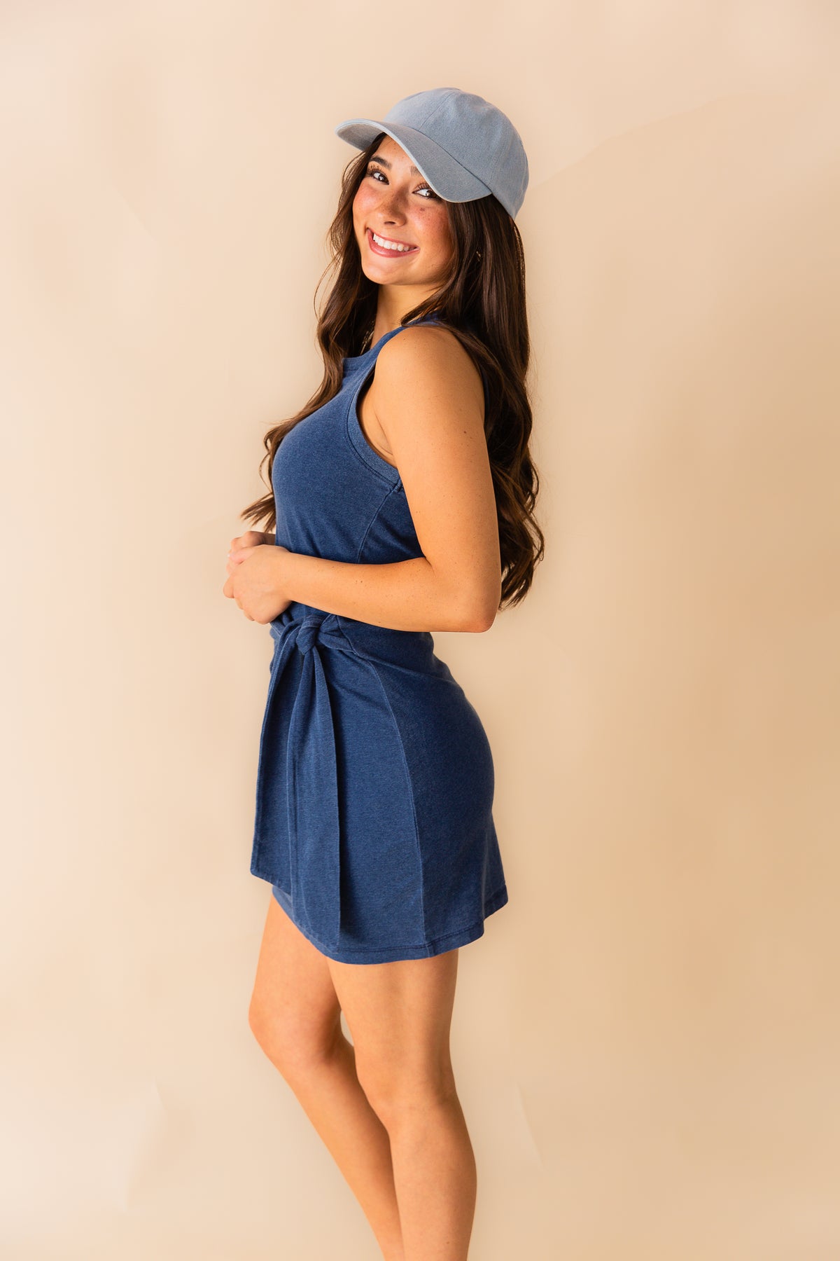 Mattie Jersey Denim Mini Dress