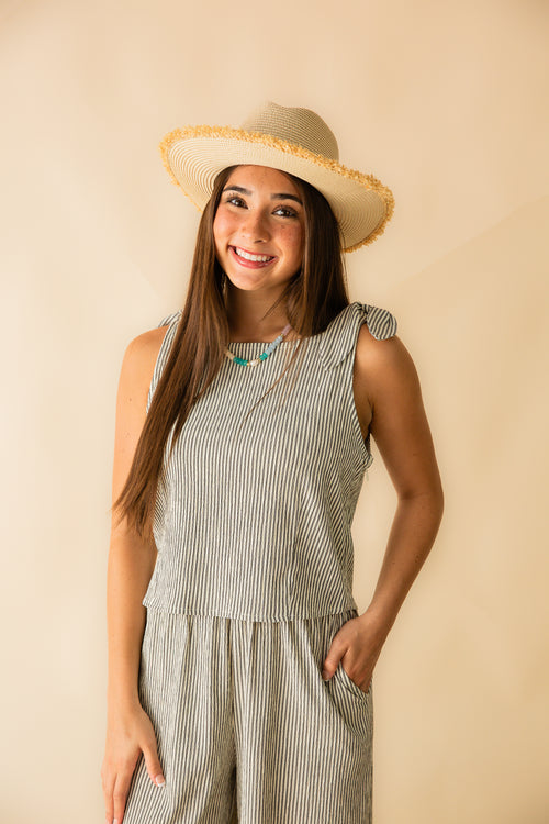 See Me Stripe Pleated Top