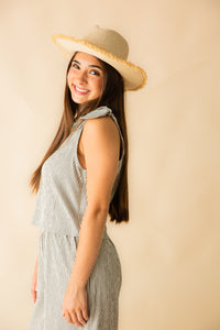 See Me Stripe Pleated Top