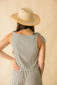 See Me Stripe Pleated Top