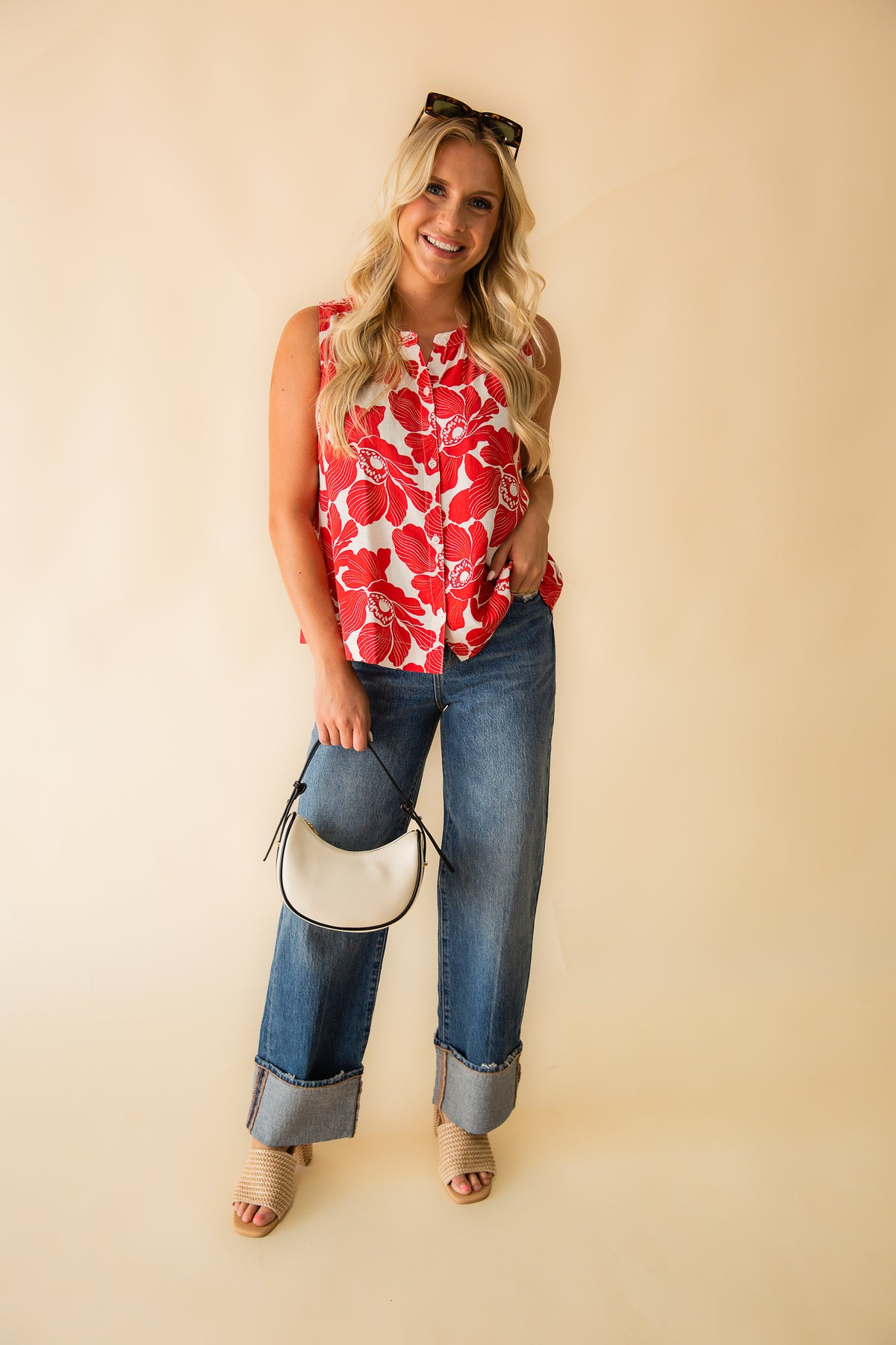 Marina Printed Button Tank