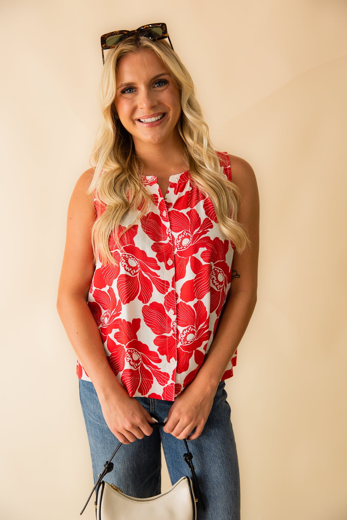 Marina Printed Button Tank