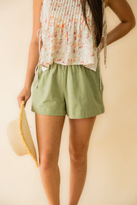 Two Step Shirred Elastic Shorts