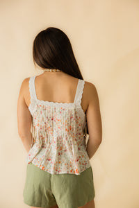 Rosita Pintuck Lace Trim Top