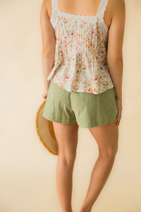 Two Step Shirred Elastic Shorts