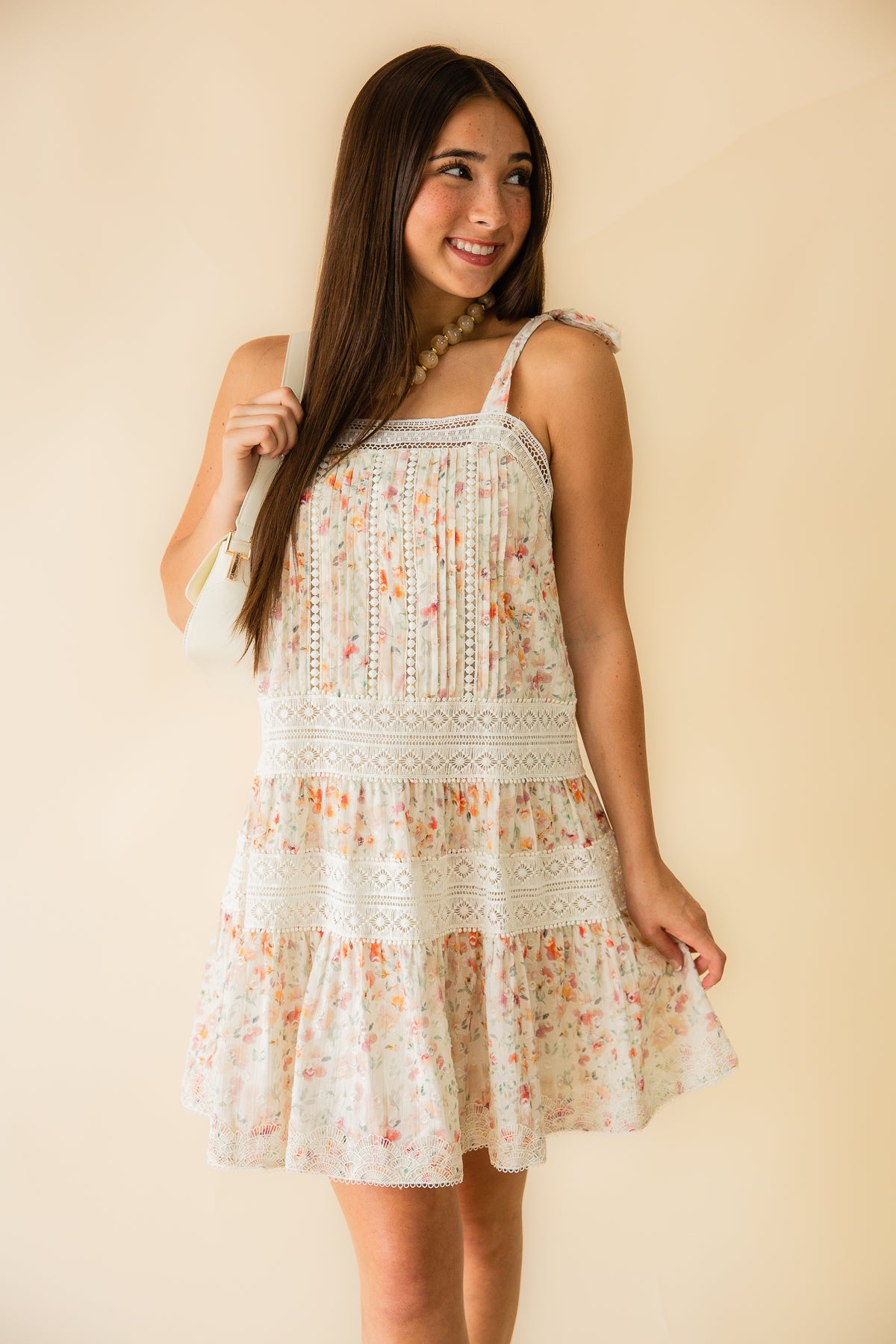 Rosita Lace Trim Mini Dress