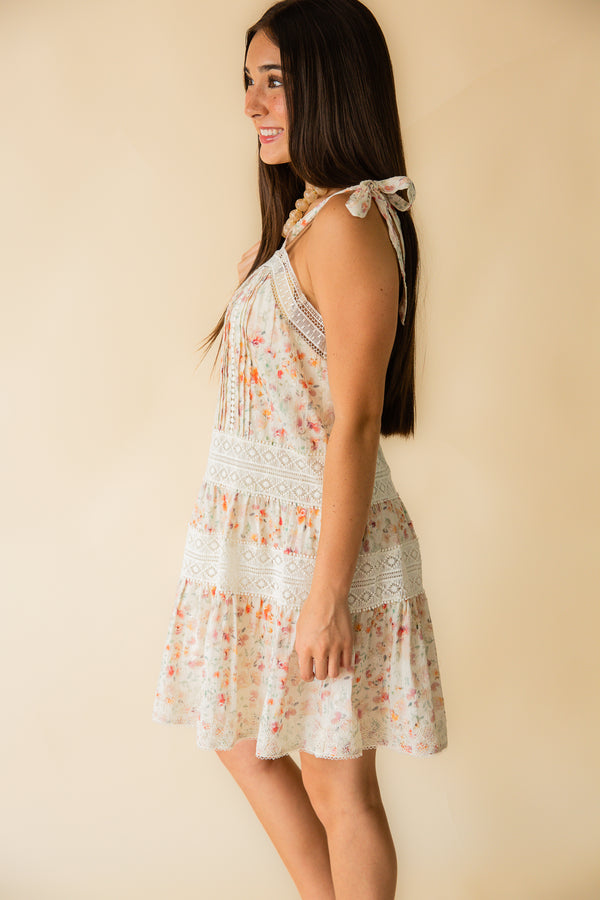 Rosita Lace Trim Mini Dress