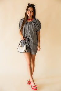 Carolina Pucker SS Button Blouse