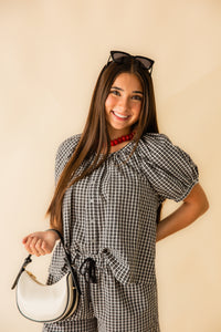 Carolina Pucker SS Button Blouse