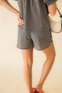 Avery Gingham Drawstring Short