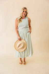 See Me Stripe Bubble Midi Skirt