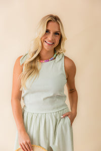 See Me Stripe Pleated Top