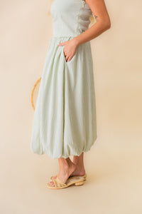 See Me Stripe Bubble Midi Skirt