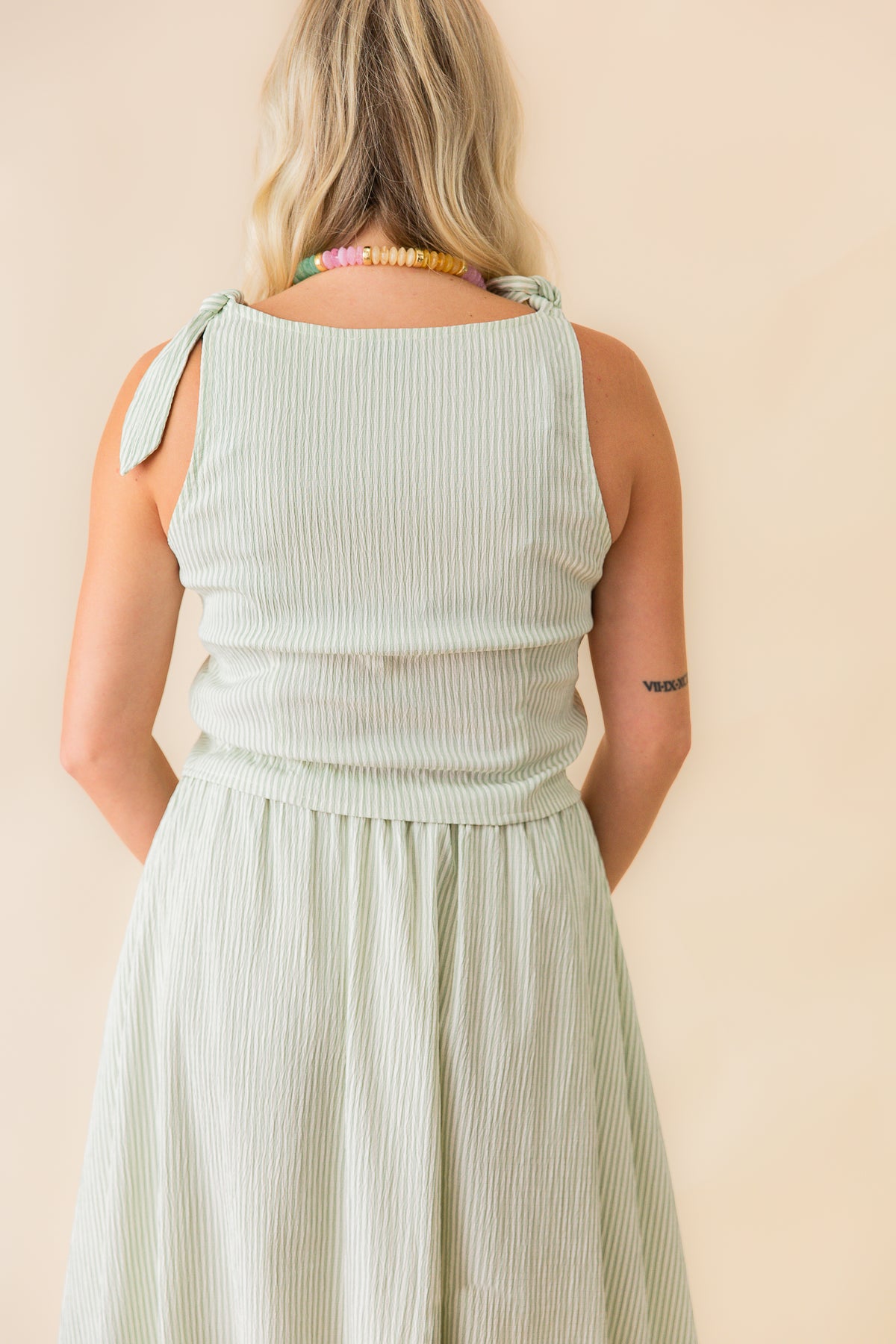 See Me Stripe Pleated Top