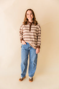 Oversized Striped Rugby Pullover
