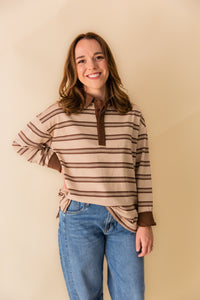 Oversized Striped Rugby Pullover