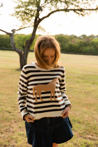 Katie Striped Horse Sweater