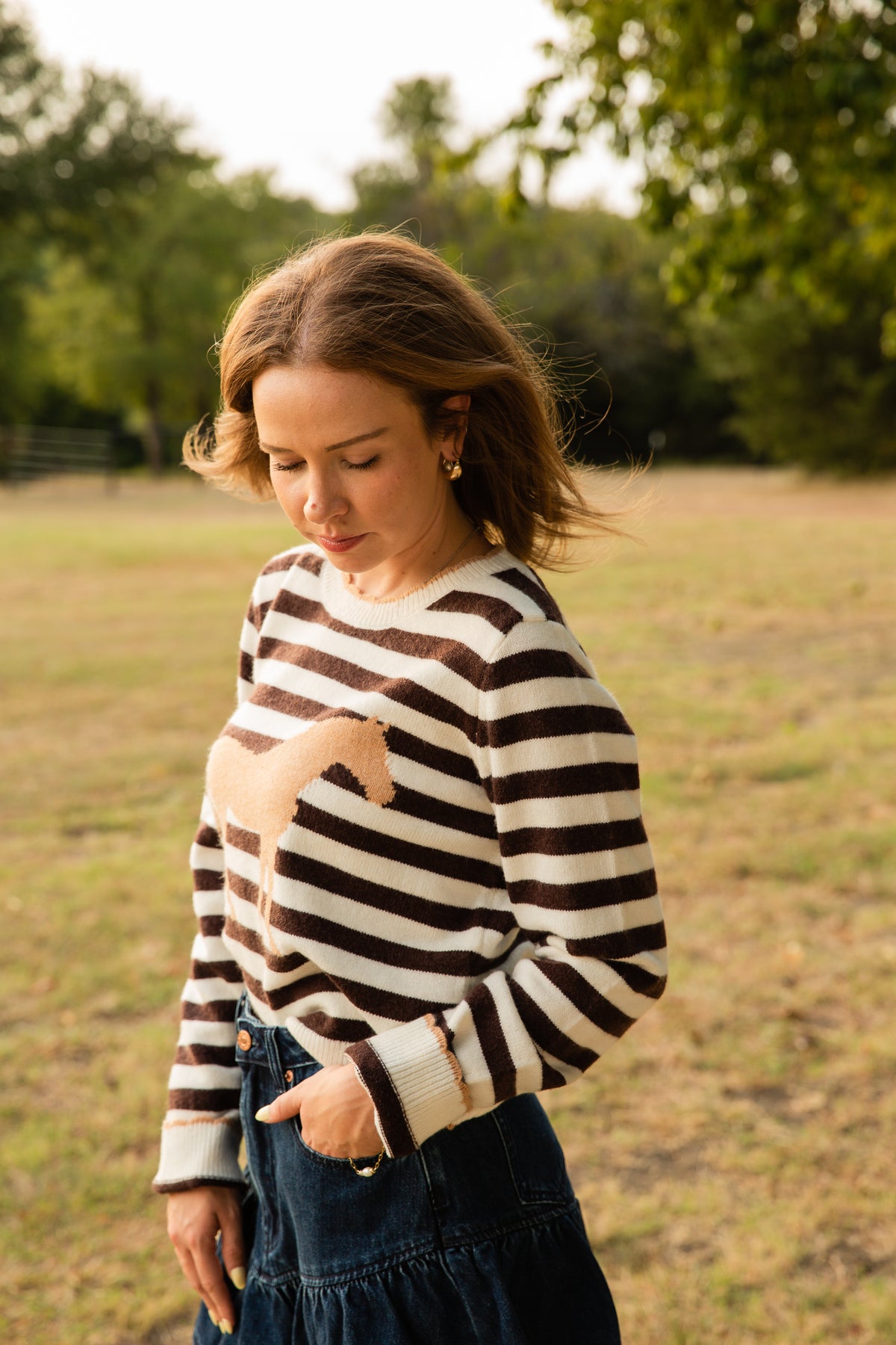Katie Striped Horse Sweater