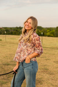 En Province Neck Tie Blouse