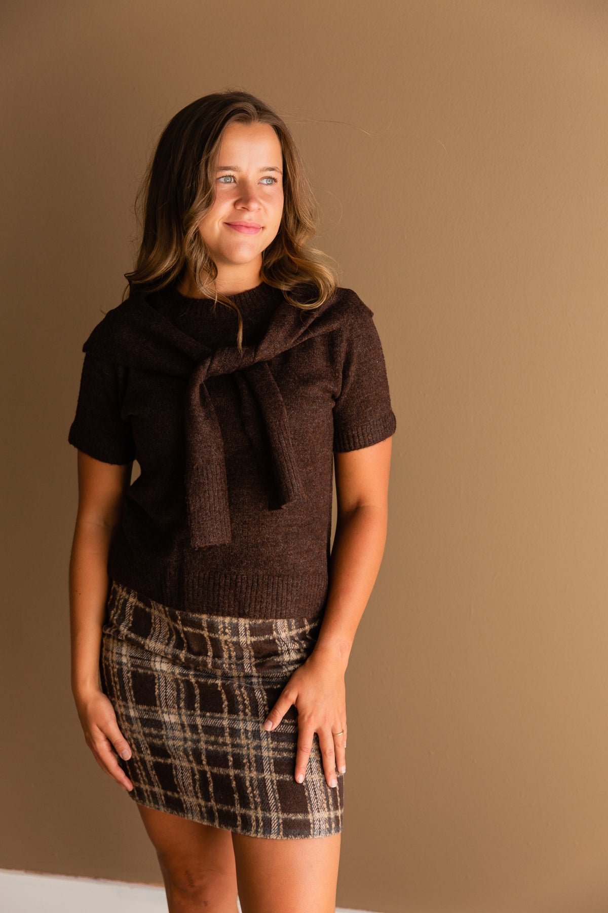 Remi S/S Scarf Overlay Top