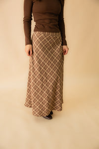 Sandra Plaid Flowy Midi Skirt