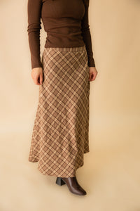 Sandra Plaid Flowy Midi Skirt