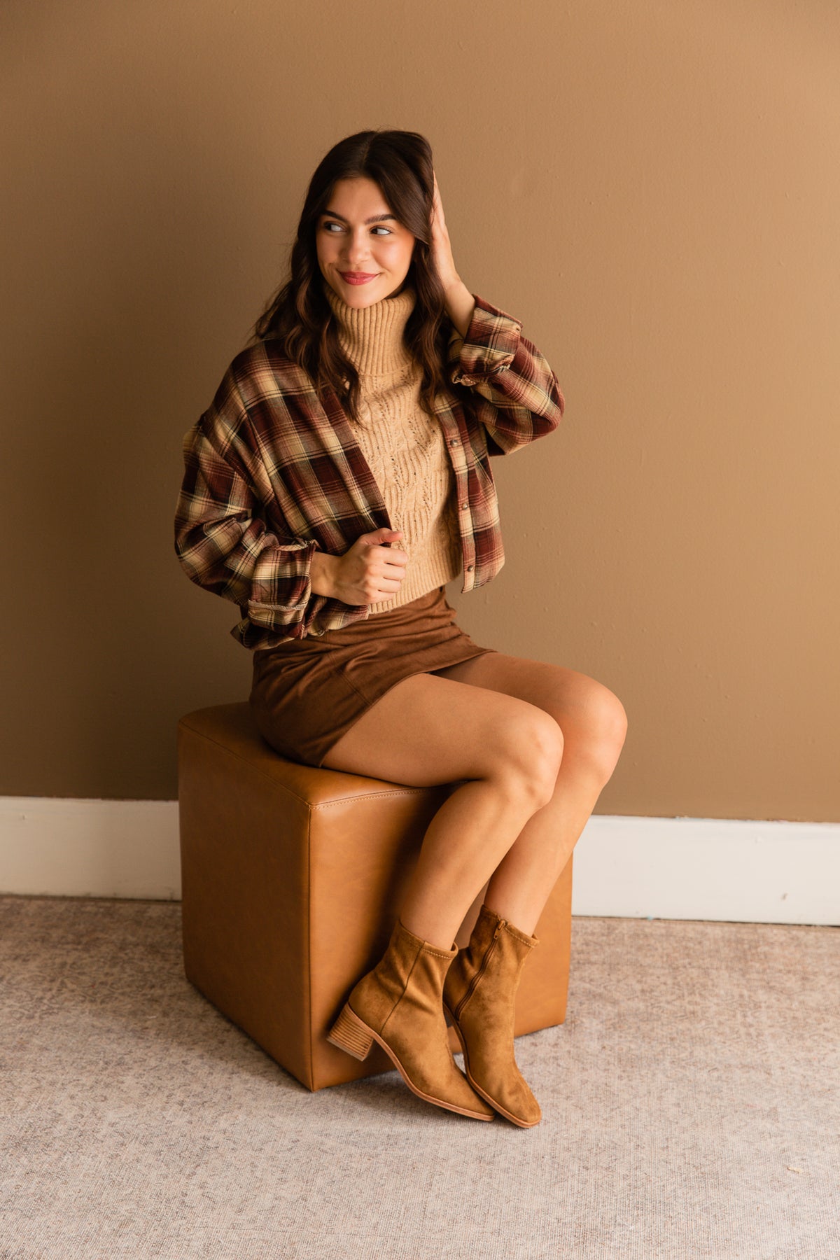 Tory Plaid Bubble Hem Shirt