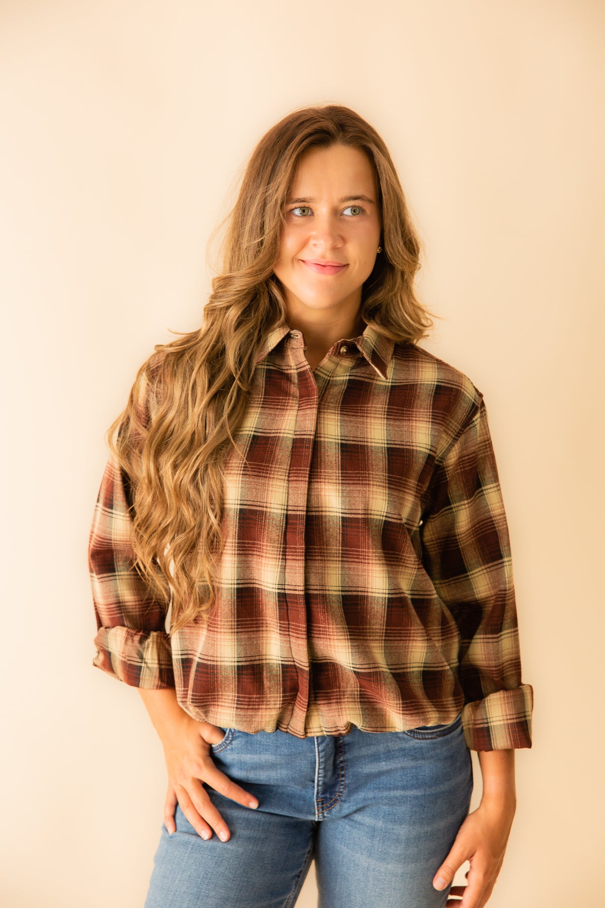 Tory Plaid Bubble Hem Shirt
