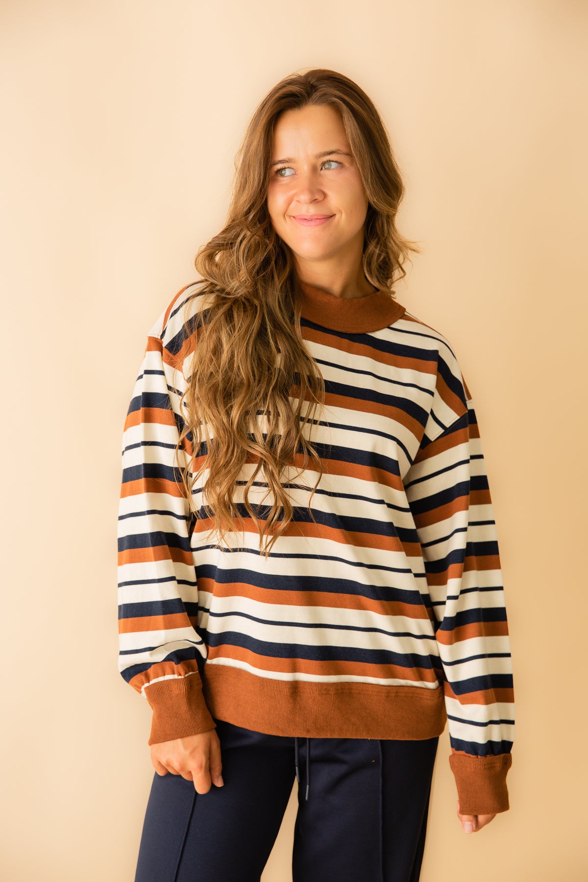 Oversized Striped Sweatshirt